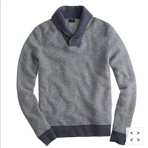 Mens J Crew Lambswool shawl-collar sweatshirt